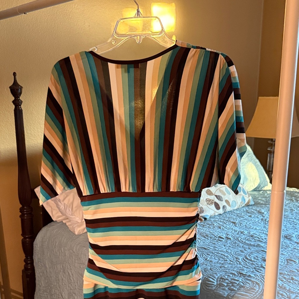 Rampage Multicolor Striped V-Neck Blouse - Picture 3 of 3